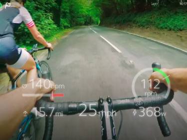 Augmented reality bril op de fiets